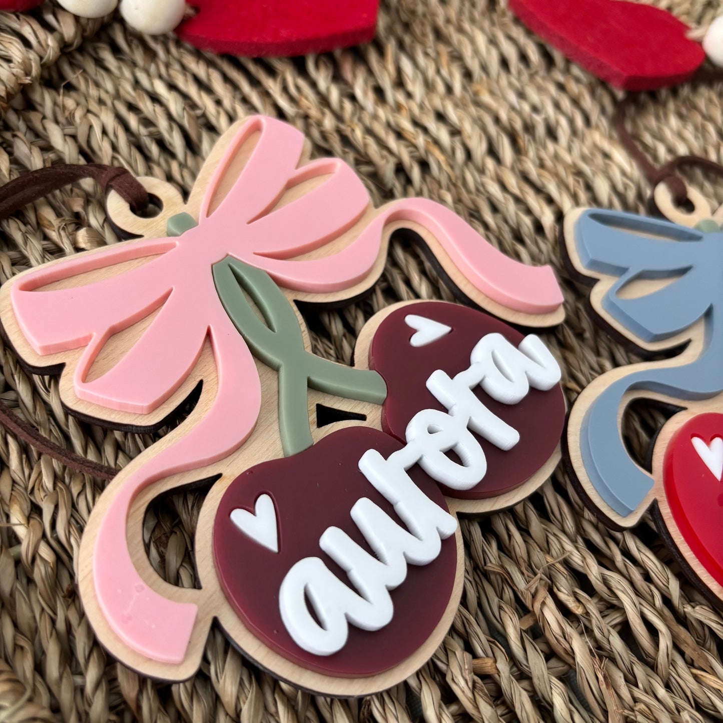 Cherry Love Bow Valentine Tag