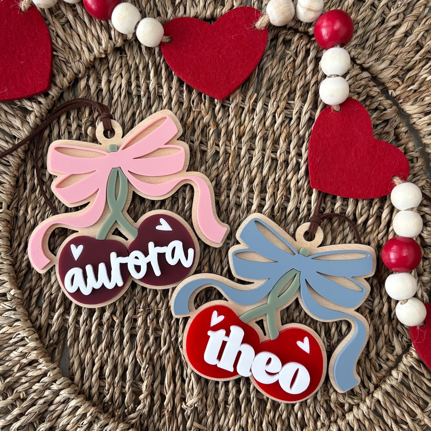 Cherry Love Bow Valentine Tag