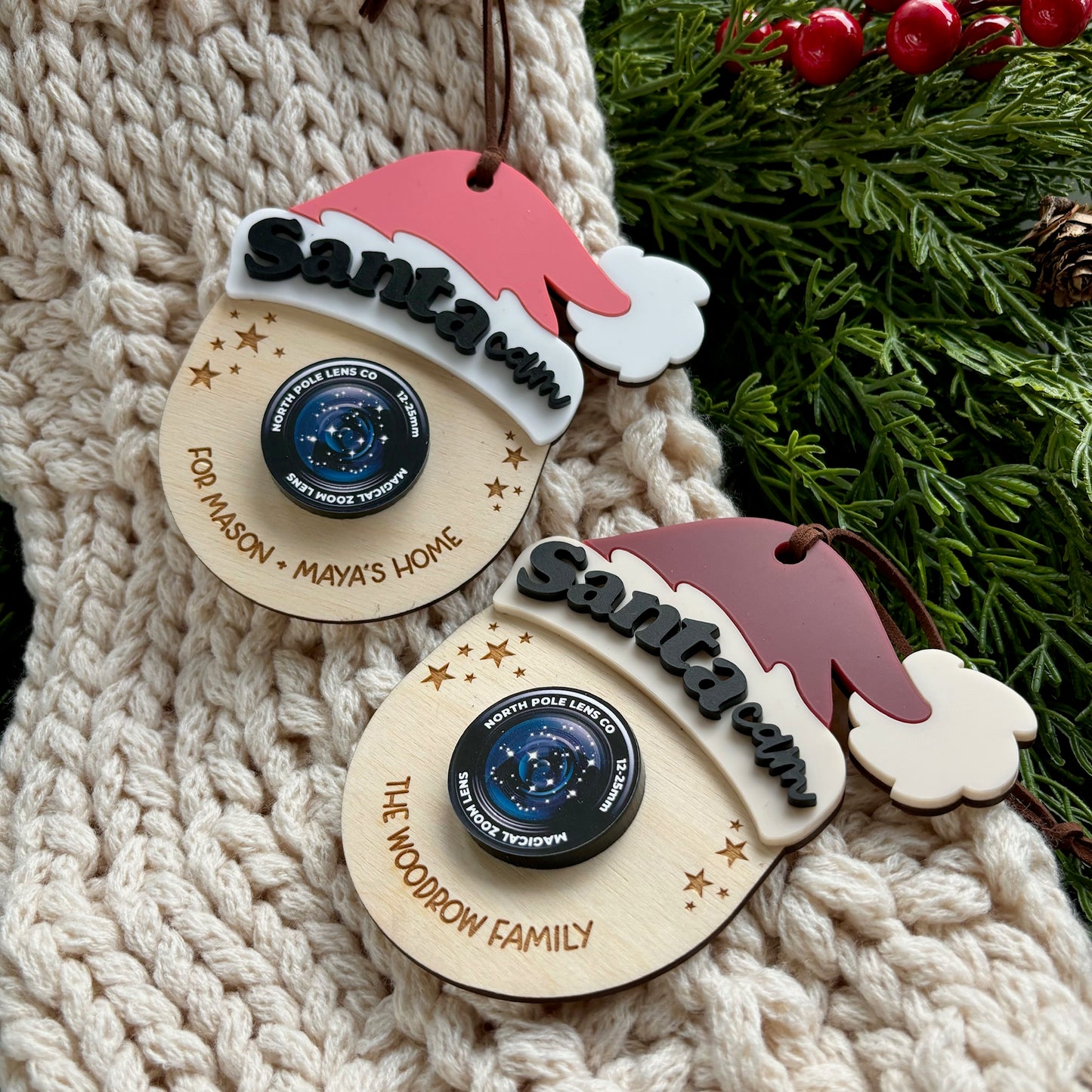 Personalized Santa Cam Ornament Tag