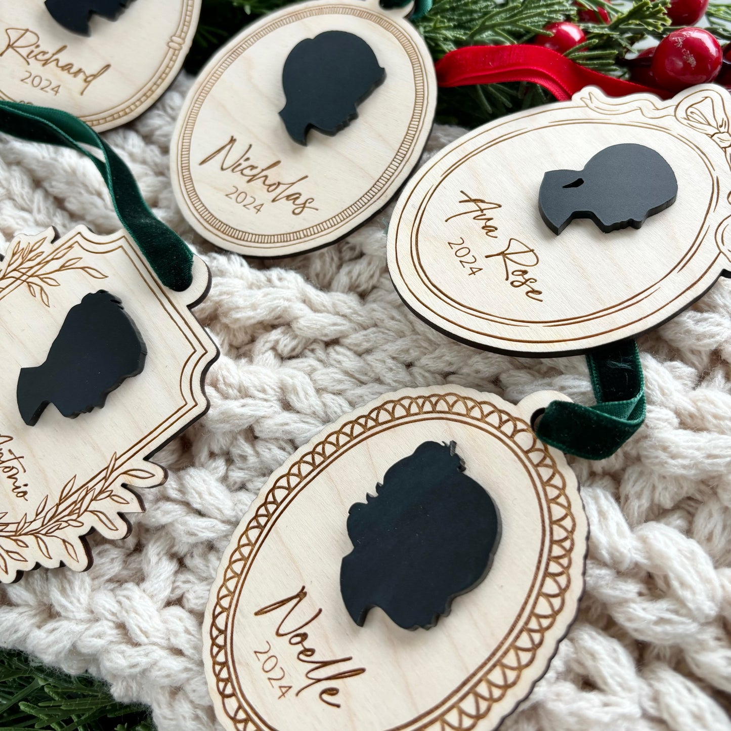 Vintage Silhouette Ornaments