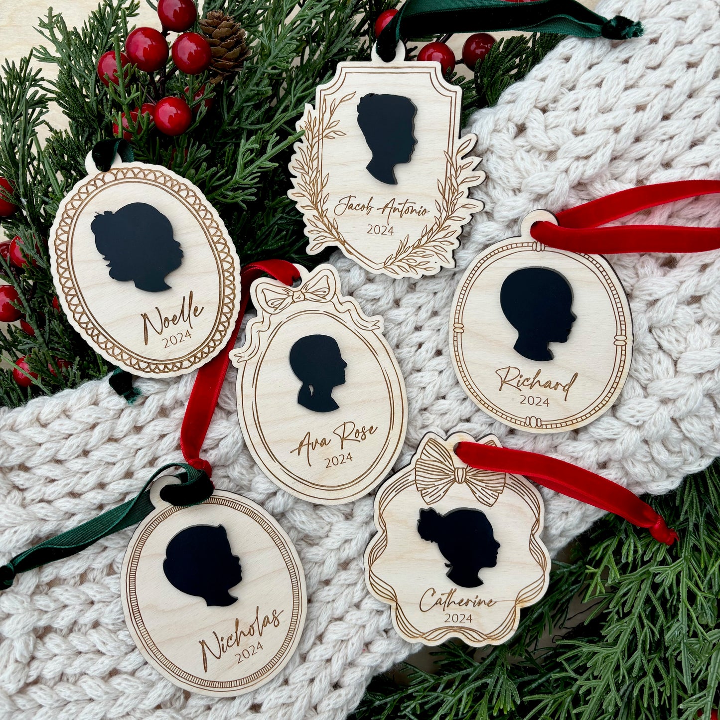 Vintage Silhouette Ornaments